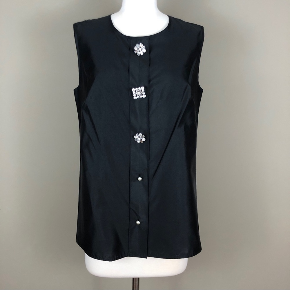 🆕Talbots Black 100% Silk Sleeveless Top Size 8